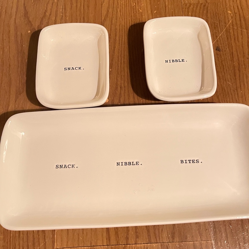 Rae Dunn snack tray and bowl